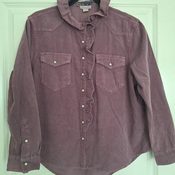 Sundance Purple Velvet Button Down Shirt Top Size P/S - Picture 1 of 6
